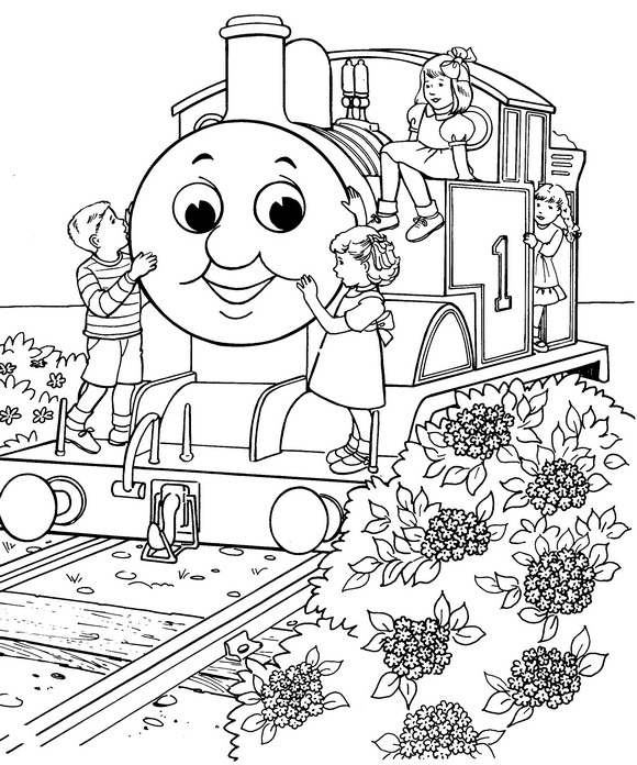 Plansa de colorat cu Trenuletul Thomas 34 28